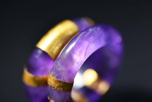 喜马拉雅紫水晶包金戒指 商品图4