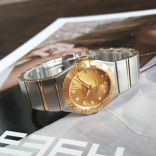 【95新】OMEGA 欧米茄123.20.27.60.58.001石英机芯27MM（女款）星座系列精钢/18K黄金020426TJ10 商品图5