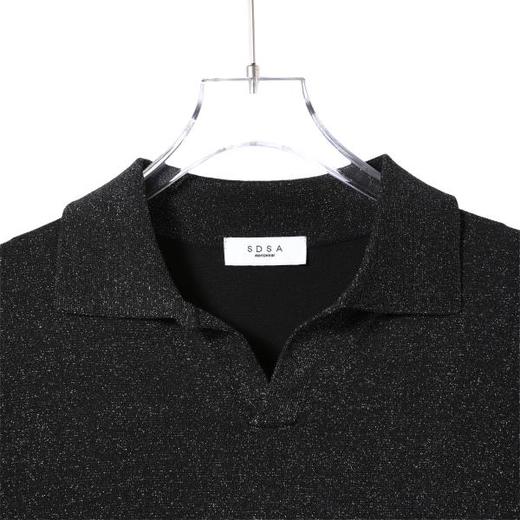 SDSA男装2026新款高贵轻奢老钱风纯色简约针织海鸥领短袖T恤百搭 商品图1