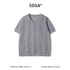 SDSA男装2026新款竖条肌理V领翻领短袖针织Polo衫宽松休闲上衣 商品缩略图0