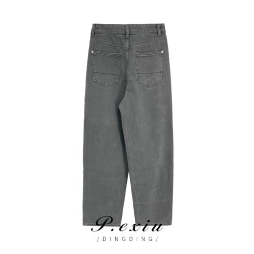 04-3潘依绣丁丁宠粉【太空灰】秋冬设计款直筒复古休闲牛仔裤 K6634 商品图1