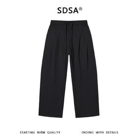 SDSA男装2026新款高贵轻奢简约百搭纯色抽绳休闲裤褶皱简约舒适