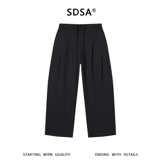 SDSA男装2026新款高贵轻奢简约百搭纯色抽绳休闲裤褶皱简约舒适 商品图0
