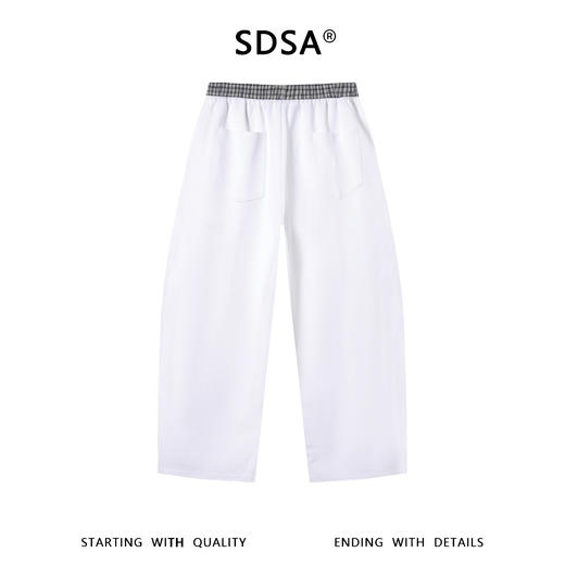 SDSA男装2026新款高贵轻奢潮牌拼接格纹腰头抽绳松紧休闲裤百搭 商品图1