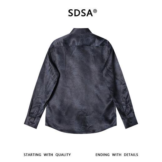 SDSA男装2026新款高贵轻奢暗纹肌理缎面长袖衬衫轻熟高级感上衣 商品图4