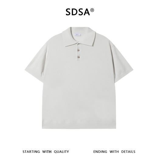 SDSA男装2026新款高贵轻奢老钱风细闪半纽扣翻领T恤针织百搭上衣 商品图0
