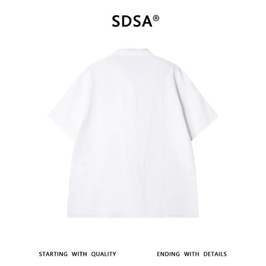 SDSA男装2026新款高贵轻奢肌理竖纹翻领短袖衬衫宽松休闲上衣 商品图4