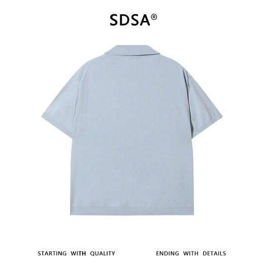 SDSA男装2026新款高贵轻奢老钱风细闪半纽扣翻领T恤针织百搭上衣 商品图4