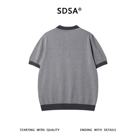 SDSA男装2026新款轻奢撞色华夫格半拉链短袖Polo衫宽松休闲上衣 商品图4