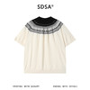 SDSA男装2026新款高贵轻奢费尔岛提花半高领针织短袖复古宽松上衣 商品缩略图1