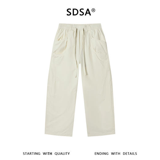 SDSA男装2026新款高贵轻奢日系松弛感纯色褶皱抽绳休闲裤百搭简约 商品图0