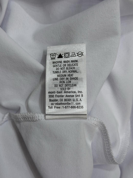 日单正品 montbell速干透气户外防晒圆领短袖T恤，男女同款，颜色：白色藏蓝灰色
尺码：xs-xl 商品图7