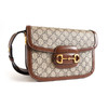 【95新】Gucci古驰1955系列602204中号老花拼棕色1955马衔扣马鞍包单肩包女士080426AK13 商品缩略图1