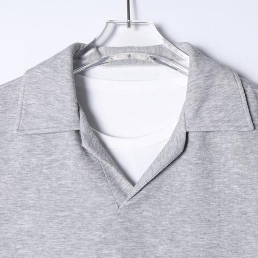 SDSA男装2026新款轻奢假两件V领翻领短袖Polo衫宽松通勤休闲上衣 商品图1