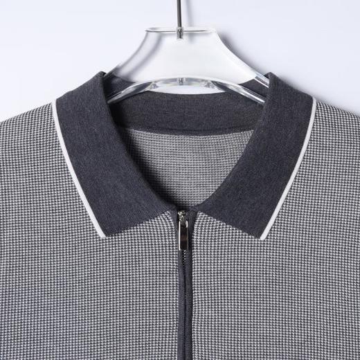 SDSA男装2026新款轻奢撞色华夫格半拉链短袖Polo衫宽松休闲上衣 商品图1