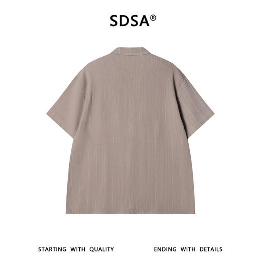 SDSA男装2026新款高贵轻奢肌理竖纹翻领短袖衬衫宽松休闲上衣 商品图4