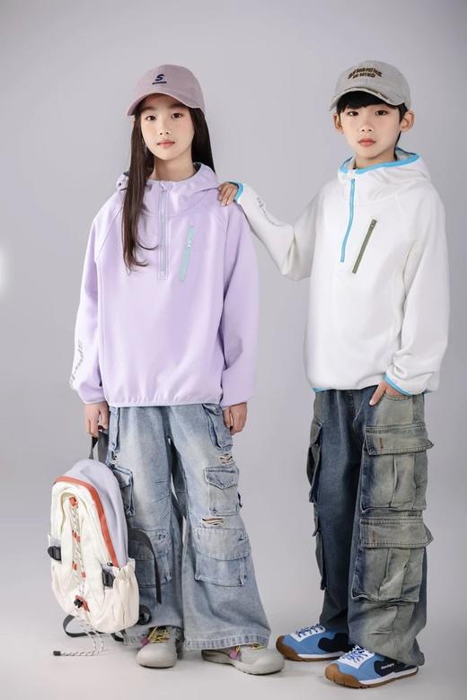 直发 拉慕儿软釉连帽卫衣 抗起球 男女童拉链卫衣 商品图5