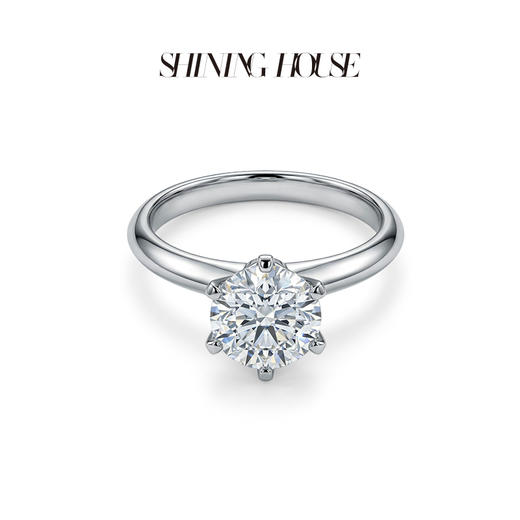 ShiningHouse[培育] 18k金钻石戒指 圆钻形1克拉钻人工真钻人造钻石K金戒指简约钻石戒指悦己送礼臻选【此商品不支持7天无理由退货退款】预计3日发货 商品图1