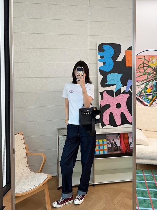 古驰 26SS新款LOGO刺绣白T 商品图2