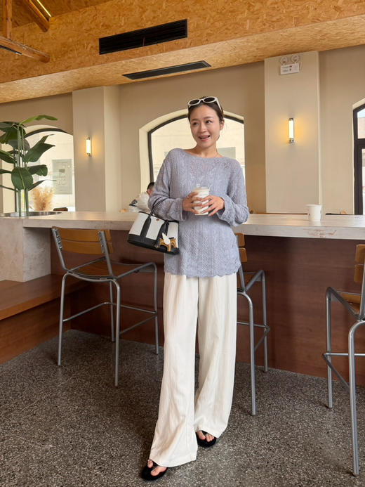 2604304    “康宝莱🧶” 钩花针织 棉镂空上衣 商品图2