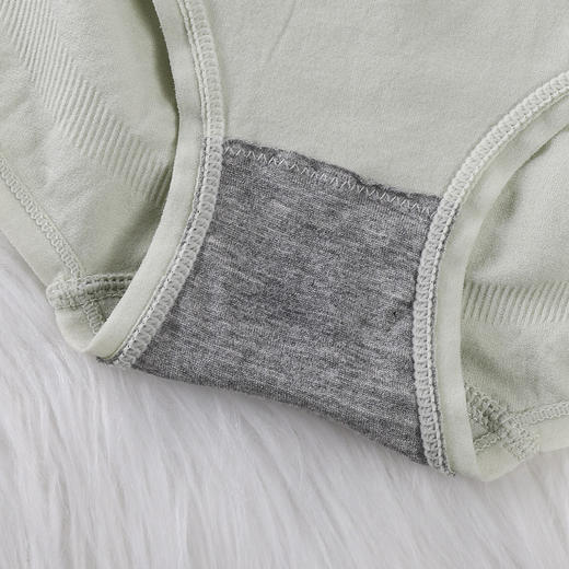 【抑菌内档！弹力持久】盒装银盒裸氨无尺码无痕无缝透气中腰女士三角裤内裤女。xb 商品图1