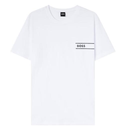 BOSS 博斯 男士LOGO徽标圆领短袖T恤 白色2XL 商品图2