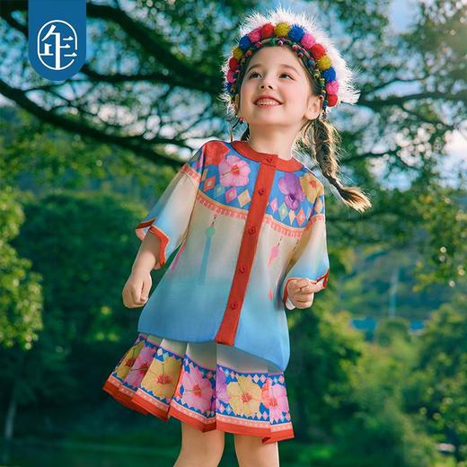 年衣童装儿童中式套装夏季新款女童改良汉服两件套短袖上衣半身裙 商品图0