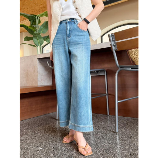 2604302   土耳其🇹🇷牛仔，9分阔腿牛仔裤 商品图0