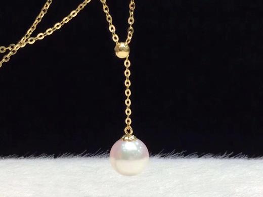 16.
经典Y字链✨
18K金AKOYA珍珠项链，前面款式可以自由调节长度[调皮]7.5-8mm珠，圆，微瑕，珠光超亮 商品图4