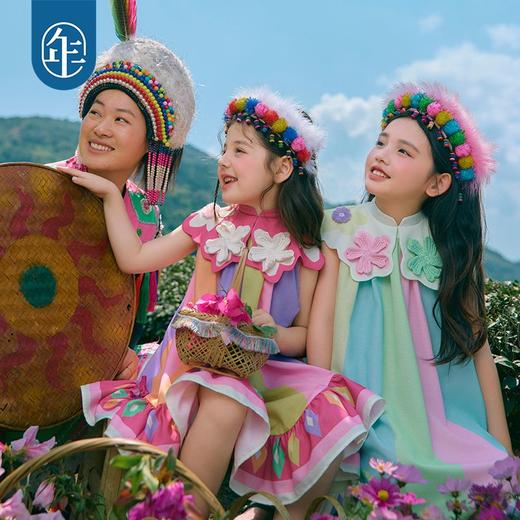 年衣童装儿童连衣裙女童夏季新款民族风公主女孩云肩A字裙子长裙 商品图0