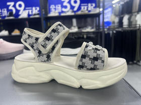 XY｜回力露趾厚底轻便舒适魔术贴珍珠休闲凉鞋女075601