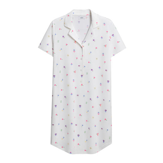 绎生活 女士印花翻领睡裙 | 面料亲肤柔软、软糯舒适、版型宽松、宅家更舒适 商品图6