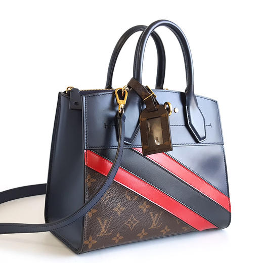 【95新】LV路易威登M55434老花拼蓝色city steamer手提单肩包女士060426NJS03 商品图2