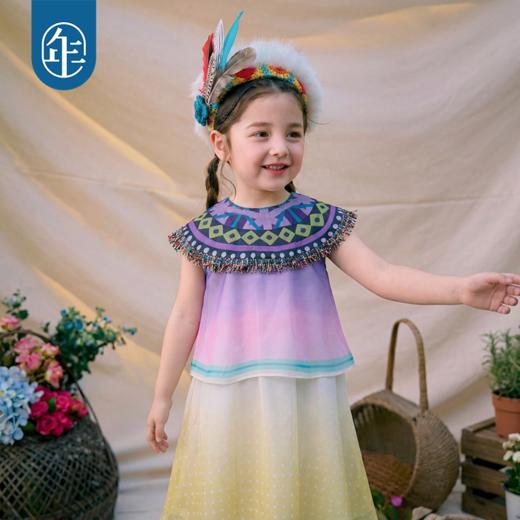 年衣童装儿童连衣裙女童夏季新款民族公主女孩A字大裙摆裙中长裙 商品图2