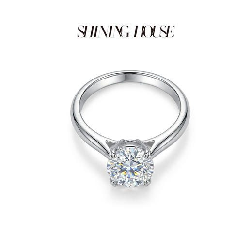 ShiningHouse[培育] 18k金钻石戒指 圆钻形1克拉钻人工真钻人造钻石K金戒指简约钻石戒指悦己送礼臻选【此商品不支持7天无理由退货退款】预计3日发货 商品图2