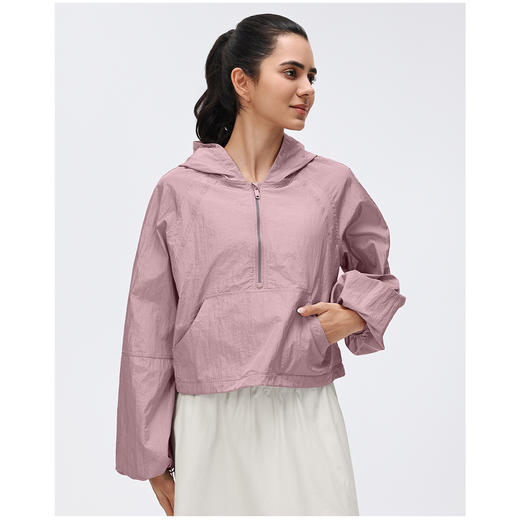 火桐hooton 户外运动 薄款防水速干半拉链外套 商品图2