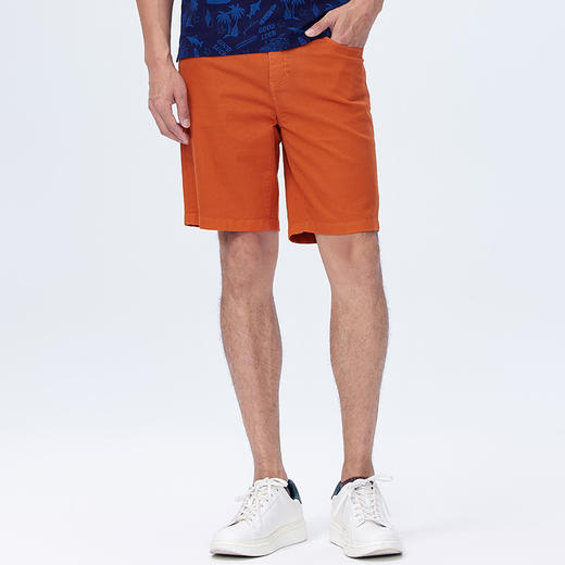 【天丝】德鲨夏新款桔色休闲短裤男时尚直筒中裤五分裤子 商品图2