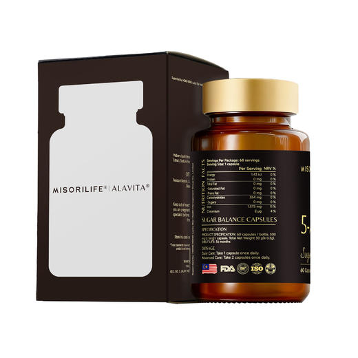 ⁶【MISORILIFE糖平衡胶囊】桑叶提取物+5-ALA磷酸盐+苦瓜提取物+柠檬酸亚铁钠+铬酵母 60粒/瓶，效期到28年11月【香港直邮】SS06-QTT-MIS 商品图1