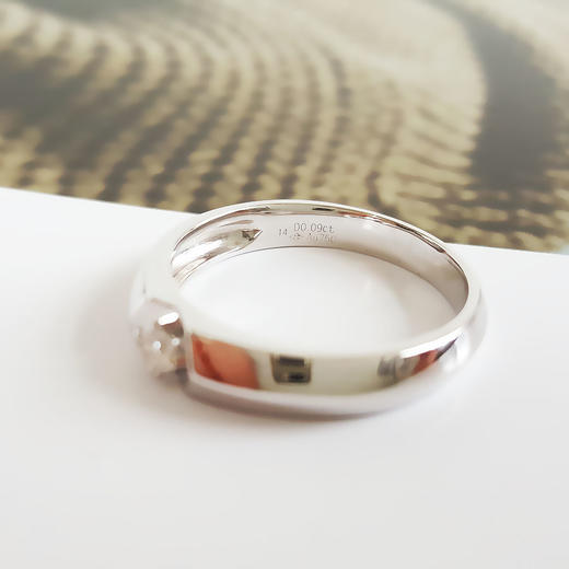 周生生AU750白金时尚简约单钻款0.09克拉钻石戒指15号（戒圈可改）270326AK15 商品图6