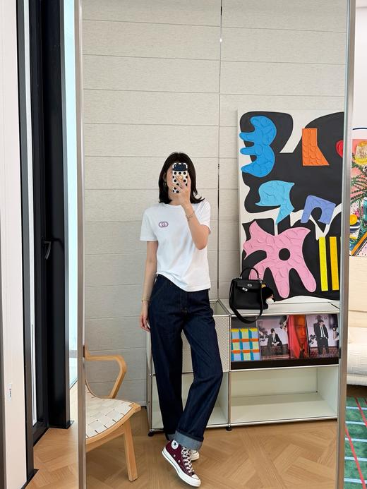 古驰 26SS新款LOGO刺绣白T 商品图1