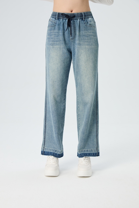 【爆款】水淼2026春新款显瘦时尚浅色牛仔裤1635