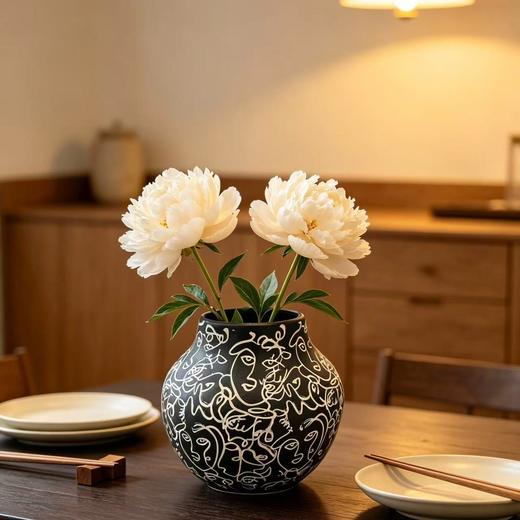 瓶器 | 毕加索风抽象人脸陶瓷罐 商品图0