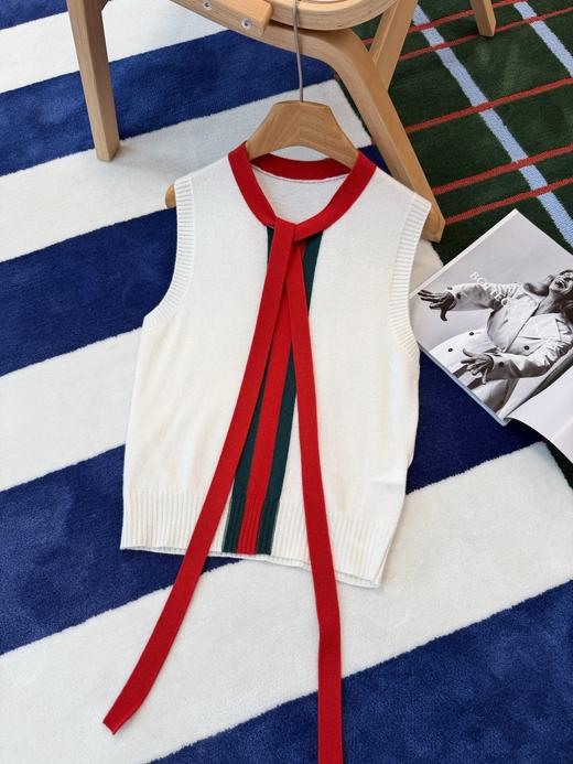 古驰 拼色学院风飘带针织上衣 商品图9