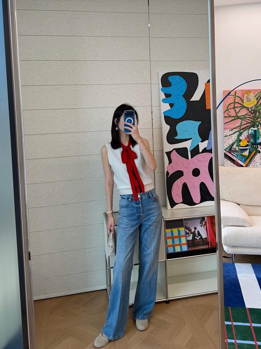 古驰 拼色学院风飘带针织上衣 商品图0