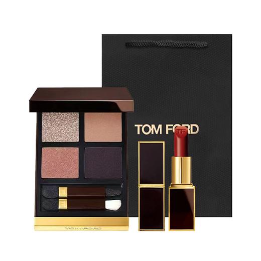 【送TF礼袋】TF经典四色眼影盘 10g/盒+TF经典黑管口红正装3g 香港直邮 商品图13