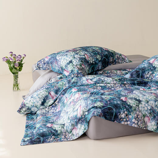 绎生活 萨曼莎天丝印花四件套 | 莱赛尔面料、触感柔滑干爽、亲肤透气、舒凉睡感 商品图3