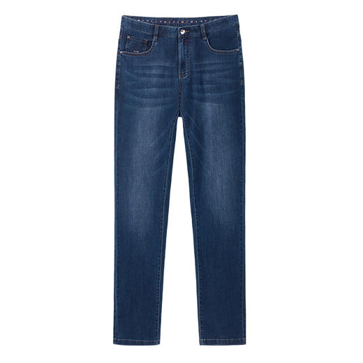 【莱赛尔】德鲨蓝色牛仔长裤男夏新款直筒裤子男装休闲裤 商品图4