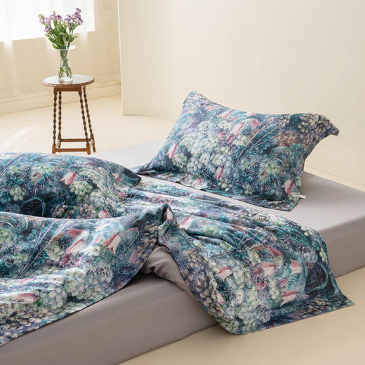 绎生活 萨曼莎天丝印花四件套 | 莱赛尔面料、触感柔滑干爽、亲肤透气、舒凉睡感 商品图2