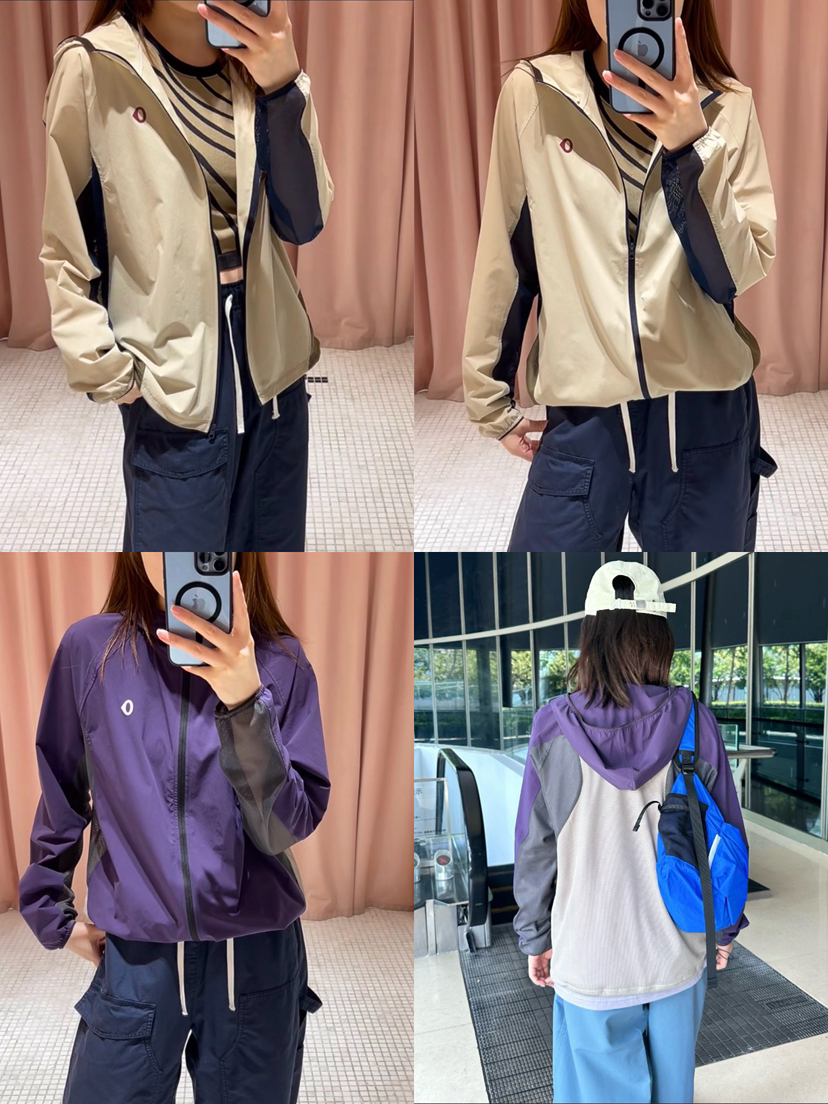 412-5 渠道圆正 圈圈家 26新 梭织面料 拼接网眼 女士防晒外套 皮肤衣 显瘦 特活力