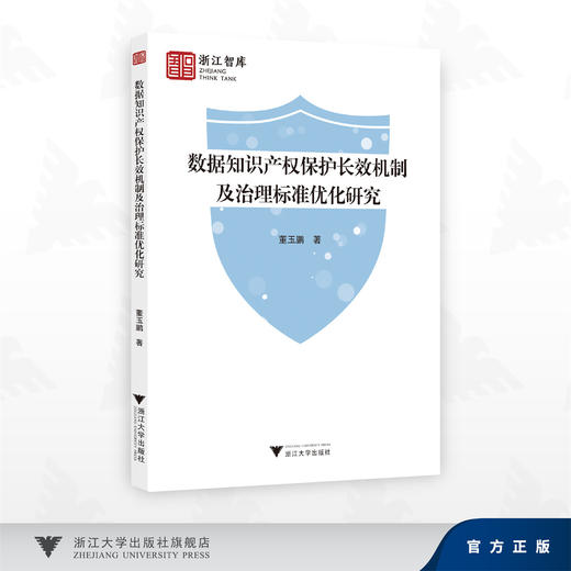 数据知识产权保护长效机制及治理标准优化研究/董玉鹏 著/浙江大学出版社 商品图0